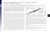 Solar modulation of Little Ice Age climate in the tropical ... · have occurred. Prominent among these is the Little Ice Age (LIA), recognized in historical records (e.g., ref. 1)