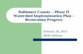 Baltimore County – – Phase II Watershed Implementation …mde.maryland.gov/programs/Water/TMDL/TMDLImplementation/...Below historic rate 35.9% Storm Drain Cleaning Current Rate
