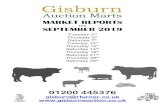 FOR SEPTEMBER 2019 - GisburnGISBURN THURSDAY MARKET REPORT Thursday 5 th September 2019 01200 445376 Forward: 137 Total inc Prime Cattle: 47 Young Bulls, 24 Heifers & Steers, 66 Cull