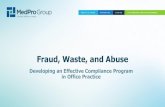 Click to edit Master title styleFr… · Click to edit Master title style Click to edit Master subtitle style 7/29/2020 0 Fraud, Waste, and Abuse Developing an Effective Compliance