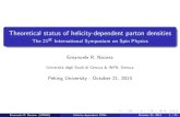 Theoretical status of helicity-dependent parton densities · 2018. 11. 16. · Theoretical status of helicity-dependent parton densities The 21st International Symposium on Spin Physics