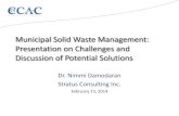 Municipal Solid Waste Management: Presentation on Challenges … · 2015. 7. 1. · Dr. Nimmi Damodaran Stratus Consulting Inc. February 23, 2014 . Waste Collection and Transport