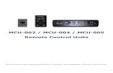 MCU-002 / MCU-004 / MCU-005 Remote Control Units 2020. 8. 5.آ  3 1. Specifications 1.1. MCU-002 / MCU-004