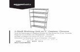 5-Shelf Shelving Unit on 4'' Casters- Chrome...each other. The arrow above the TOP marks on the plastic sleeves should point upwards. Four plastic sleeves are necessary to support