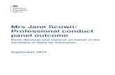 Mrs Jane Scown: Professional conduct panel outcome...Indian Queens Community Primary School and Nursery, Cornwall A. Introduction A professional conduct panel (“the panel”) of