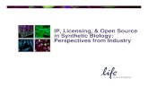 IP, Licensing, & Open Source in Synthetic Biology: Perspectives …relais-audiovisuel.com/genopole/Gregory_Schreiber.pdf · • Prevent others from filing patents and blocking you