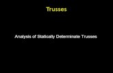 Analysis of Statically Determinate Trusses · 2018. 10. 11. · Analysis of Determinate Trusses Characteristics • Slender Members • Wooden Struts • Metal Bars/Angles/Channels