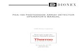 PDA-100 Photodiode Array Detector Operator's ManualPDA-100 Photodiode Array Detector 1-2 Doc. 031644-02 9/03 To take full advantage of the capabilities of the PDA-100, order the 3D