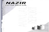 NAZIR COTTON MILLS LTD. - Pakistan Stock Exchange Nazir Cotton Mills Limited Annual Report 2015 Relationship with Government officials suppliers and agents etc. The dealings of the