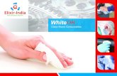 WhiteON - Elixir-India...WhiteOn SMT fabric is constructed of 55% Cellulose and 45% Polyester thus combining the high absorbent properties of natural ber with the cleanliness and strength