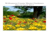 Williamson County Master Gardeners March/April 2017...We have started some straw bale gardening in the demo gardens. Come out and learn with us as we work on this project and then
