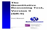 Version 9 (QR-9) - madisonassessment.com · The QR-9 is designed to be content-free, meaning that responding correctly to the items does not require specific content knowledge of