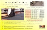 WORLD’S LEADINGORTHO MAT ® WORLD’S LEADING ANTIMICROBIAL ANTI-FATIGUE MATTING Features: Works well in all hospitality, industrial, and healthcare applications. Closed cell feature