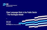 Clear Language Work in the Public Sector - The Norwegian Modeltaalunieversum.org/sites/tuv/files/downloads/Skaar_NBO_2311_17.pdf · 2. Attitudes to plain language among the employees