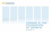CHANGE IS THE FOUNDATION OF GROWTH - Tarion.com · 2018. 4. 6. · 2007 2009 2012 69% 72% 74% 76% EMPLOYEE ENGAGEMENT* * 2007–2011 results are based on a bi-annual employee opinion