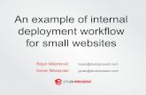deployment workflow for small websites An example of internal · Symfony Console Component Not reinventing the wheel Focus on what makes our application unique Written in PHP Maintainable