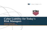 Cyber Liability for Today’s Risk Managers · 2017. 1. 5. · Cyber Risk Overview Cyber Risk 1. Breach of Personal Protected Information (PPI) / Hacker 2. Lost or Stolen Laptop