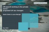 Off-payroll working in the private sector - proposed UK ... · Off-payroll working (IR35) rules introduced in 2000 Designed to ensure that those who work through an intermediary (such