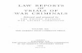 Law Reports of Trial of War Criminals, Volume XII, The German … · 2008. 10. 21. · law reports . of trials of war ·criminals. selected and prepared by . the united nations war