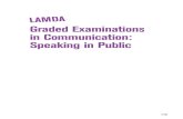 Graded Examinations in Communication: Speaking in Public in... · 2020. 2. 28. · GRADED EXAMINATIONS IN COMMUNICATION: SPEAKING IN PUBLIC Learners may enter for a Speaking in Public