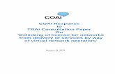 COAI Response to TRAI Consultation Paper On Delinking of ... · The NTP-2012 aims to simplify the licensing framework to further extend converged high quality services across the
