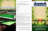 Christmas Pool & Snooker Parties THE TOWERS · Snooker English Pool American Pool New Years Eve 2020 Children of all ages welcome Celebrate the New Year with us! Disco & Late Bar