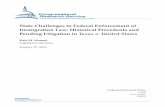 State Challenges to Federal Enforcement of Immigration Law: … · 2016. 2. 12. · State Challenges to Federal Enforcement of Immigration Law: Historical Precedents and Pending Litigation