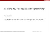 Lecture #23 “Concurrent Programming”ece600/lectures/lecture23.pdf · 2017. 11. 20. · We’ll cover some of these aspects in the next few lectures. 18-600 Lecture #23 (Fall 2017)