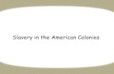 Slavery in the American Colonies...Slavery in the Colonies African-American Cultures 1. In the Chesapeake, slaves learned English, were part of the Great Awakening, and were exposed