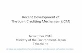 Recent Development of The Joint Crediting Mechanism (JCM) · 2018. 4. 3. · Reference information GHG emissions and removals JCM and other international contributions 7. Decision