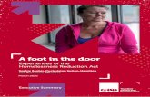 A foot in the door · 6 A foot in the door: Experiences of the Homelessness Reduction Act 7 Whilst not yet universal, this shift in culture at the early assessment stage is one of