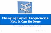 Changing Payroll Frequencies: How It Can Be Done...©2016 The Payroll Advisor 6 Vicki M. Lambert, CPP, is President and Academic Director of The Payroll Advisor , a firm specializing