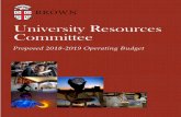 Letter to President from Provost - Brown University...2 Letter to President from Provost I am pleased to submit the University Resources Committee (URC) report on the FY19 Brown University