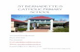 ST BERNADETTE’S CATHOLIC PRIMARY SCHOOL · 2020. 2. 20. · 8:35am. Kindergarten’s school day ends at 2:50pm and Pre Primary at 3:00pm. Lunch and play times may vary. LATE ARRIVAL