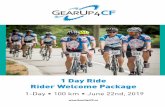1 Day Ride Rider Welcome Package · 1 Day Ride Rider Welcome Package 1-Day • 100 km • June 22nd, 2019