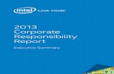 India 2013 Corporate Responsibility Report · 4 Executive Summary of Intel’s 2013 Corporate Responsibility Report Our Business and Integrated Value Approach To drive strategic alignment