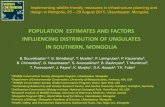 POPULATION ESTIMATES AND FACTORS INFLUENCING ......POPULATION ESTIMATES AND FACTORS INFLUENCING DISTRIBUTION OF UNGULATES IN SOUTHERN, MONGOLIA B. Buuveibaatar1,2, S. Strindberg3,