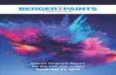 Berger Interim December 2018 - Pakistan Stock Exchange To the Members of Berger Paints Pakistan Limited Report on review of Condensed Interim Unconsolidated Financial Statements Introduction