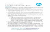 Bandwidth Inc. 2020 Exemption Certificate Packet · 2020. 5. 1. · Exemption Certificate Packet . INSTRUCTIONS . Enclosed in this packet are various forms and certificates (“certificates”)