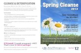 CLEANSE & DETOXIFICATION - Total Therapy · 2016. 8. 24. · Spring‘ CLEANSE & DETOXIFICATION Bronwyn Melville, BA, Tcm.P, R.Ac. Included: Why? What to Expect: Say goodbye to winter!