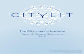 Report & Financial Statements 2018 - City Lit Lit...The City Literary Institute, a company limited by guarantee Registered in England & Wales, Company No.: 02471686 Registered Office: