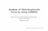 Analysis of Dielectrophoretic Force by Using COMSOL · Result –Positive DEP • Equilb h h l dlibrium height: Particle radius N 1.47e-19 N 2.87e-9 1e-19 1e-20 1e-10 1e-11 1e-21