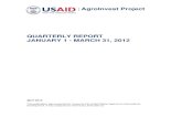 QUARTERLY REPORT JANUARY 1 - MARCH 31, 2012...estimated 17 million Ukrainians. The World Bank/AgroInvest Land Governance Assessment Framework (LGAF) initiative was conducted intensively