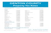 Denton County Tax Rates · 2018. 5. 26. · Lake Dallas 1.670000 Emergency Services & Special Districts Denton Co ESD #1 0.100000 Trophy Club PID #1 0.687000 Denton County Property