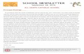 SCHOOL NEWSLETTER · 2016. 9. 28. · Mt. Carmel-testimonial). In the email attach your family picture. In the email include your testimonial (A short paragraph is great, and if you