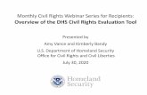 Overview of the DHS Civil Rights Evaluation Tool · 2020. 7. 30. · Monthly Civil Rights Webinar Series for Recipients: Overview of the DHS Civil Rights Evaluation Tool Presented