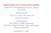 Center for Computational Science, Boston University Harvey ...physics.clarku.edu/~hgould/talks/metastability.pdf · Clusters in the Ising model I Need to determine nucleation time.