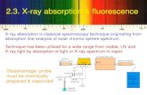 2.3. X-ray absorption & fluorescencensl/Lectures/phys10262_2014/art...2.3. X-ray absorption & fluorescence X-ray absorption is classical spectroscopy technique originating from absorption