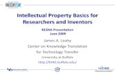 Intellectual Property Basics for Researchers and Inventorssphhp.buffalo.edu/content/dam/sphhp/cat/kt4tt/pdf/leahy/...Intellectual Property Basics for Researchers and Inventors RESNA