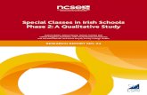 Special Classes in Irish Schools Phase 2: A Qualitative Study · on special class provision in Ireland. The first phase, published in 2014, presented findings from a national survey